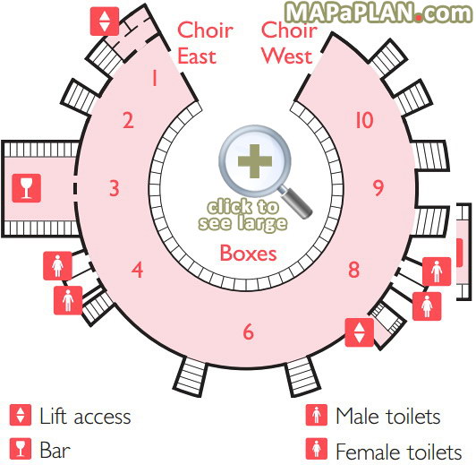 second floor 2nd tier boxes level map Royal Albert Hall seating plan
