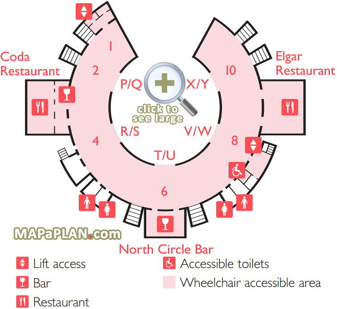 third floor circle level rah map Royal Albert Hall seating plan