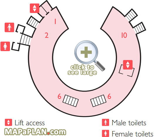 top floor gallery standing level lift access map Royal Albert Hall seating plan