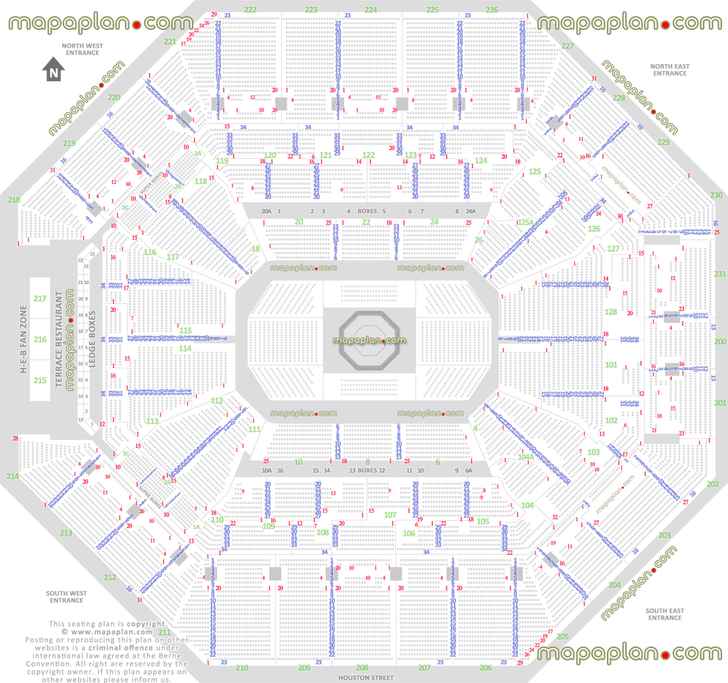 ufc mma fights san antonio tx united states detailed seating capacity arrangement arena row numbers layout west east south north entrance San Antonio Frost Bank Center seating chart