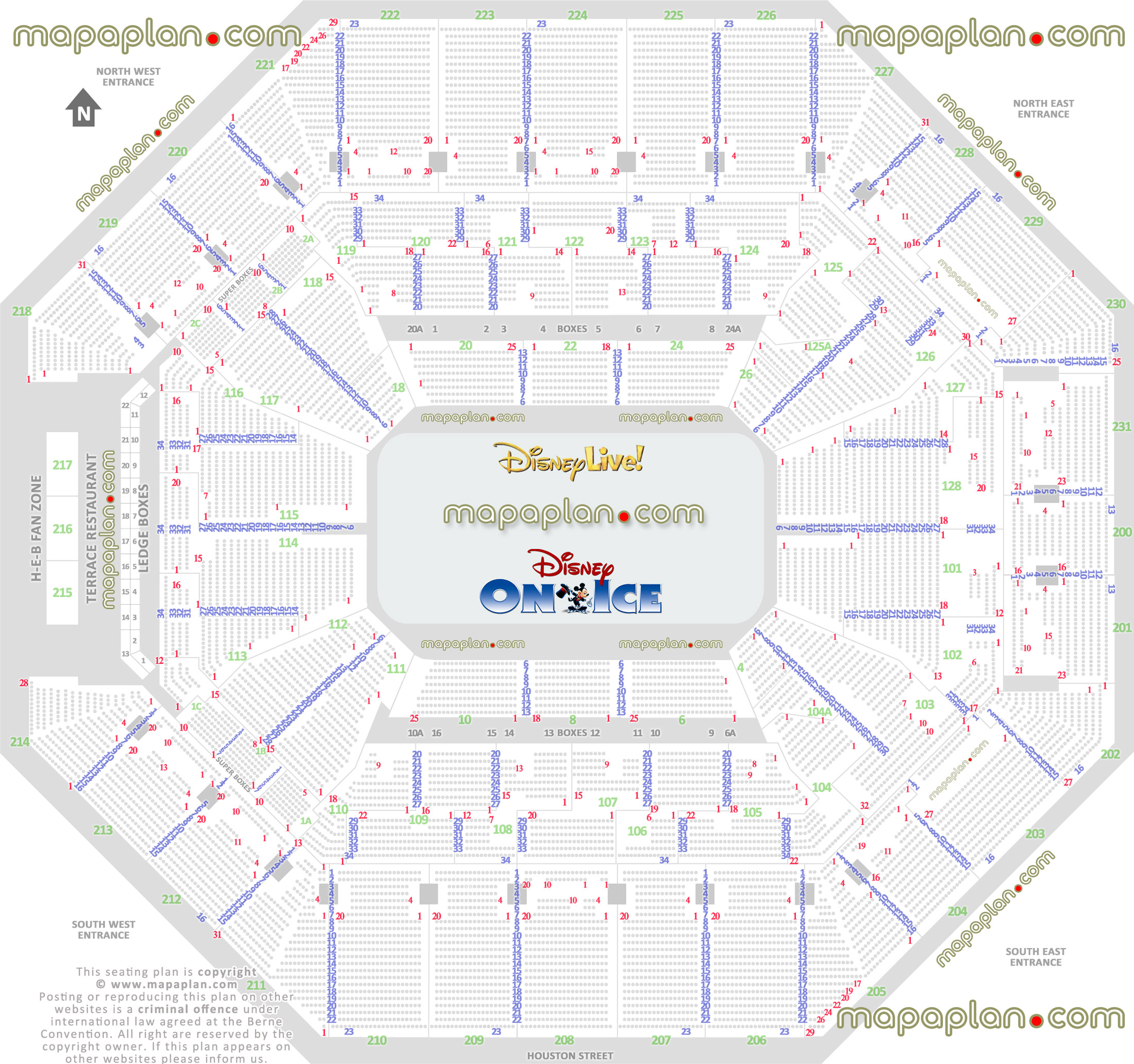 AT&T Center Disney Live & Disney on Ice arena chart