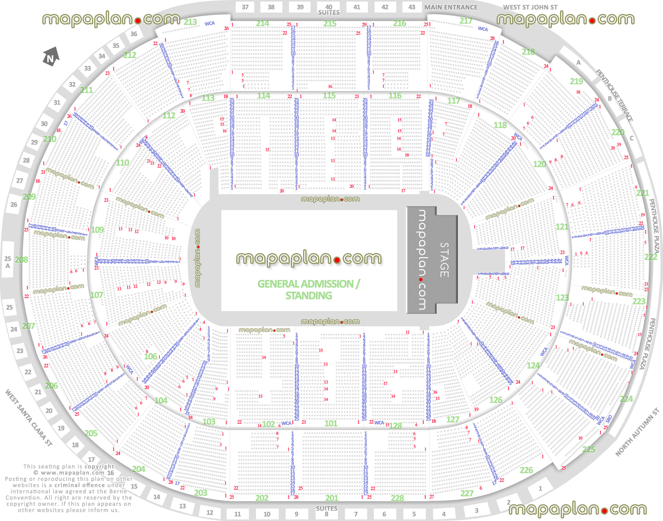 general admission ga floor standing concert capacity plan sap centre ca san jose arena concert stage floor pit plan sections best seat selection information guide virtual interactive image map San Jose SAP Center seating chart