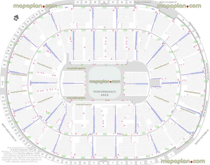 performance area shows half house theater sport events pbr professional bull riders rodeo cirque soleil ringling bros monster truck jam nitro circus arenacross gymnastics best good bad worst partial obstructed view seats San Jose SAP Center seating chart