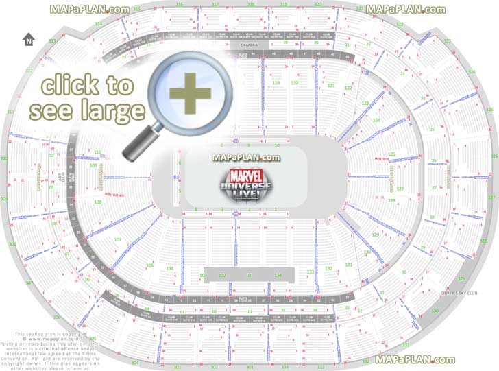 marvel universe live show printable virtual information guide full lower upper balcony bowl plan Sunrise FLA Live Arena seating chart