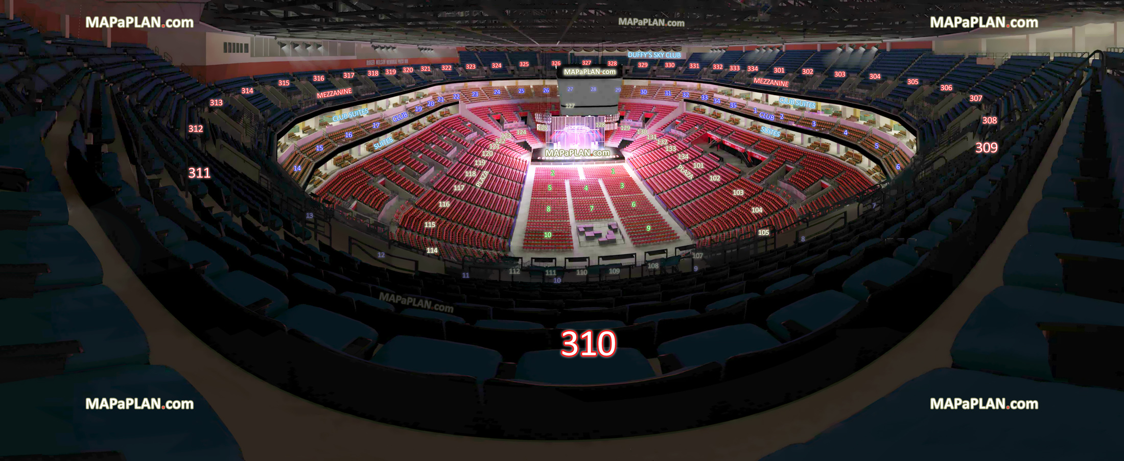view section 310 row 13 seat 12 virtual interactive 3d behind stage interior tour venue inside picture general admission ga Sunrise FLA Live Arena seating chart