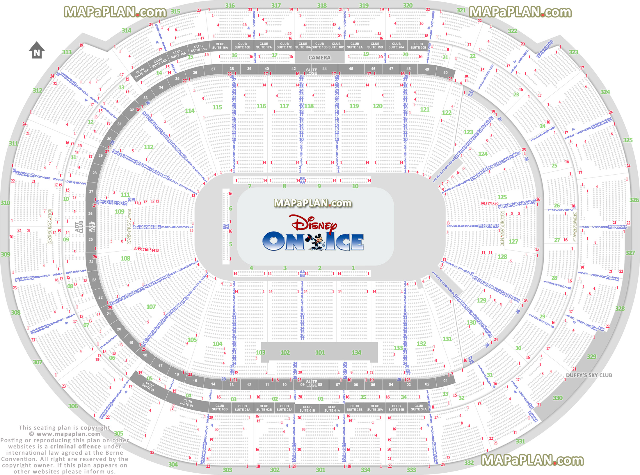 disney ice show seating arrangement review diagram best partial obstructed view finder precise aisle numbering location data Sunrise BBT Center seating chart