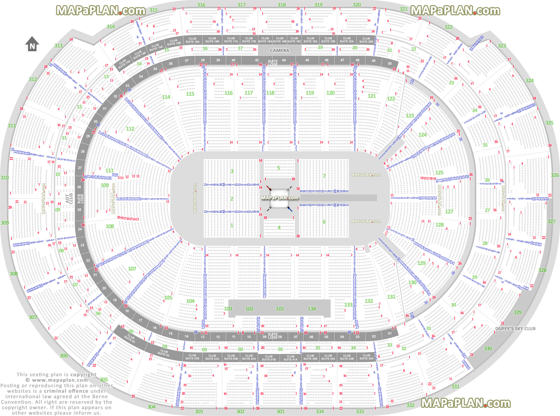 wwe raw smackdown live wrestling boxing match events 360 ring configuration row numbers good bad side seats Sunrise FLA Live Arena seating chart