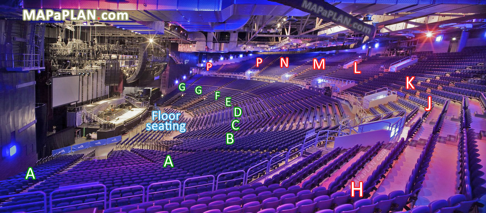 View from Block H Row 40 Seat 14 Virtual interactive inside best seats 3d tour 3 Arena Dublin O2 Arena seating chart