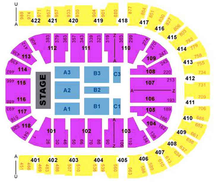 The O2 Arena London seating plan detailed seat numbers chart