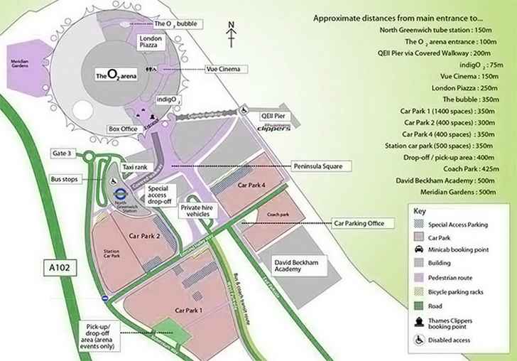 The O2 Arena London seating plan Peninsula Square in North Greenwich