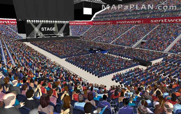 The O2 Arena London seating plan Block 104 Row Y Venue view