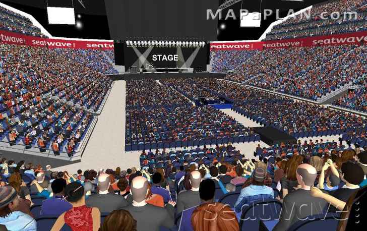 The O2 Arena London seating plan Block 105 Row X view