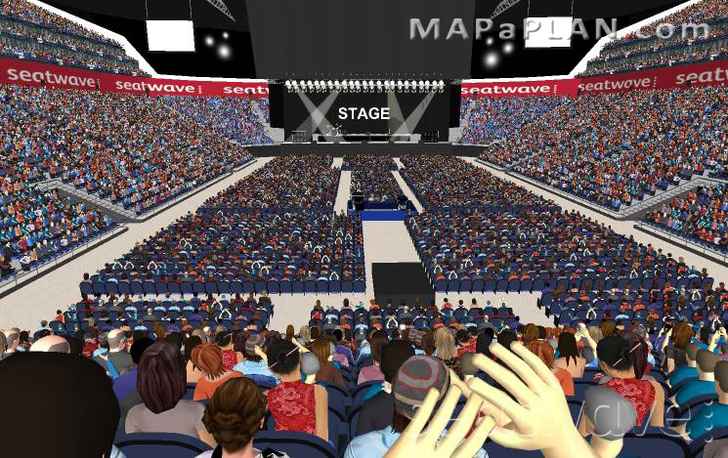 The O2 Arena London seating plan Block 106 Row W Middle view