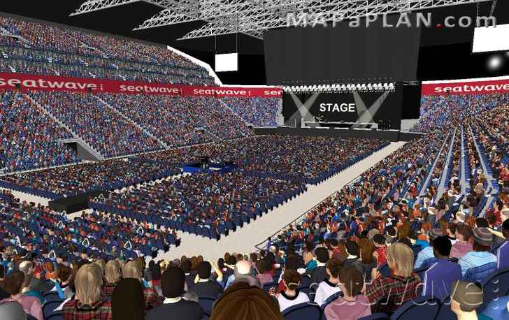 The O2 Arena London seating plan Block 109 Row Y Inside view