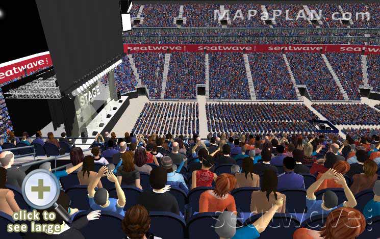 The O2 Arena London seating plan Block 402 Row K Full capacity view