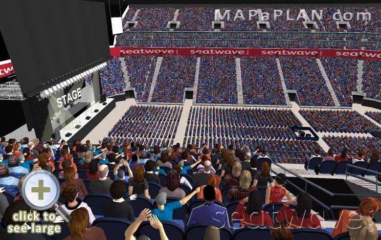 The O2 Arena London seating plan Block 403 Row K View from upper tiered seating