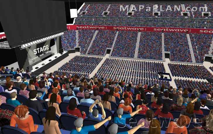 The O2 Arena London seating plan Block 404 Row L Upper level section view