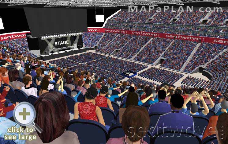 The O2 Arena London seating plan Block 407 Row M view