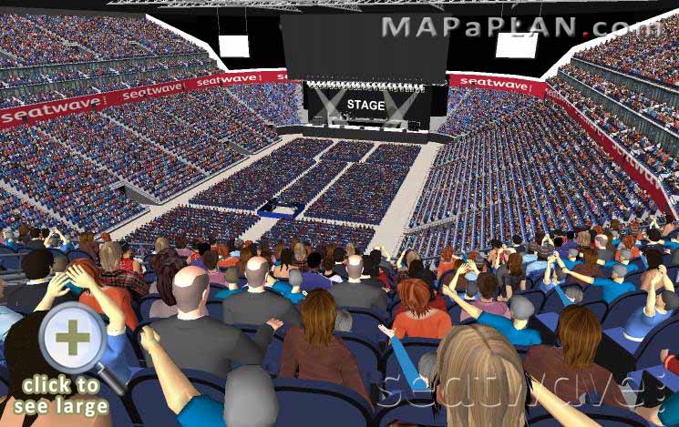 The O2 Arena London seating plan Block 414 Row K view