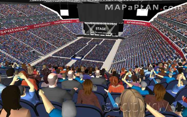 The O2 Arena London seating plan Block 414 Row K view