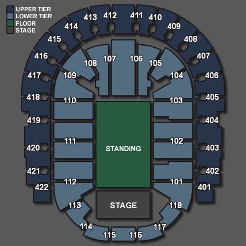 The O2 Arena London seating plan Floor standing