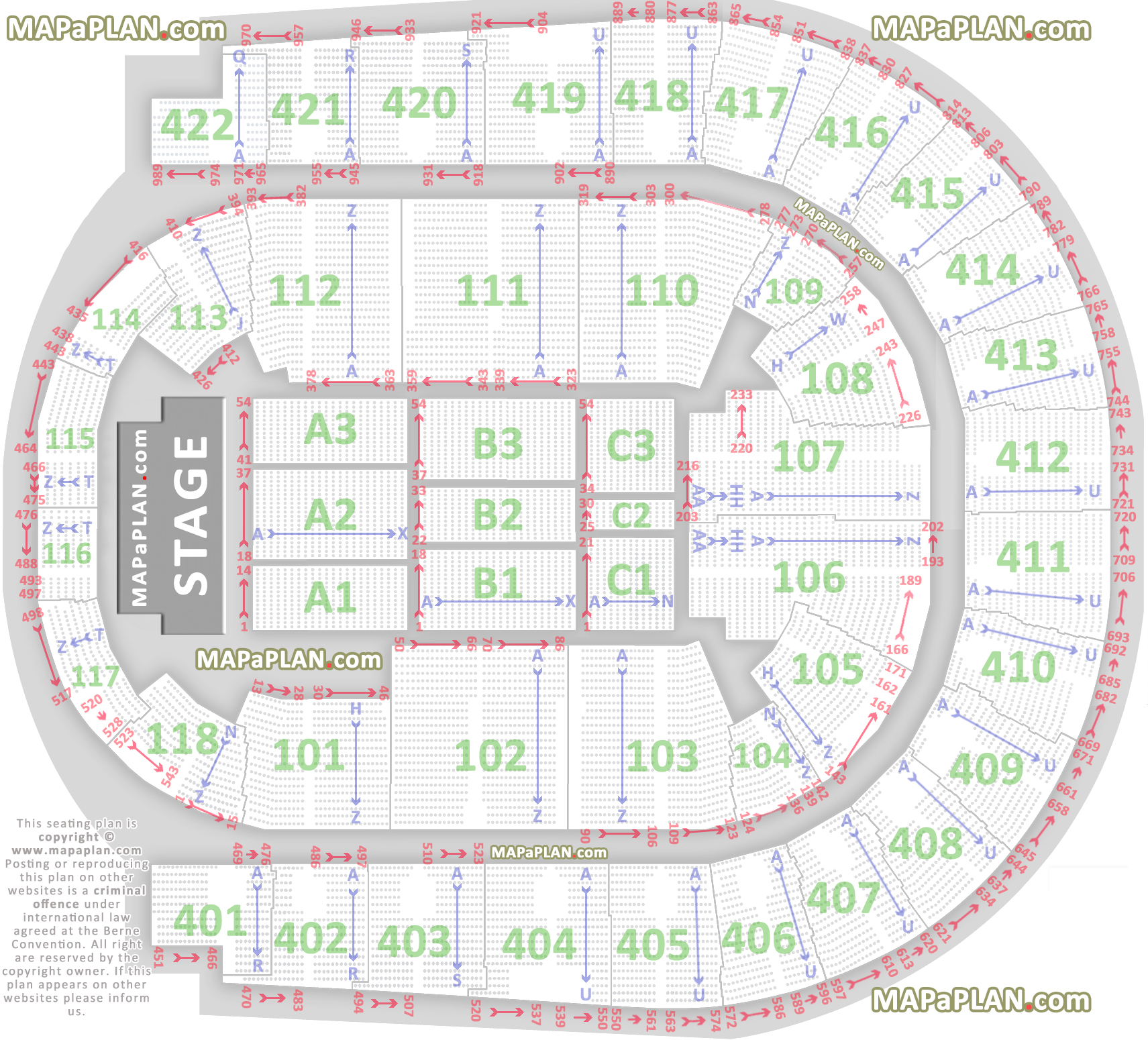 London O2 Seating Chart