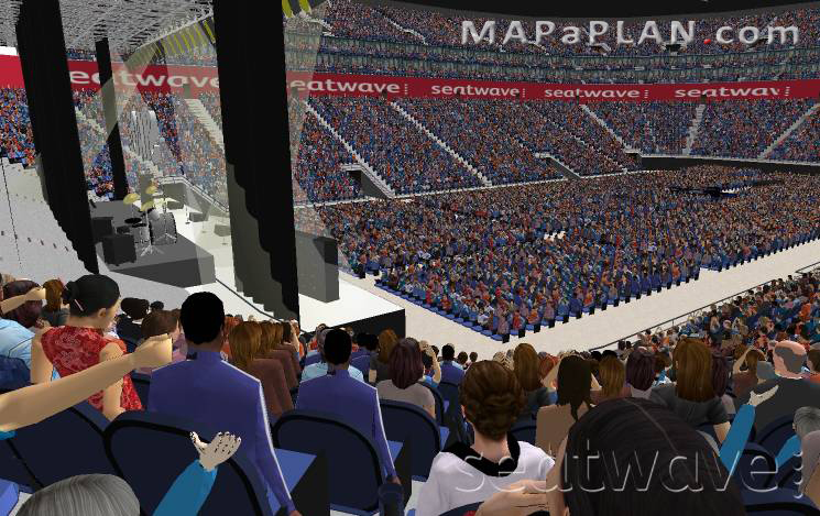 The O2 Arena London seating plan Block 117 Row Z Restricted backstage view