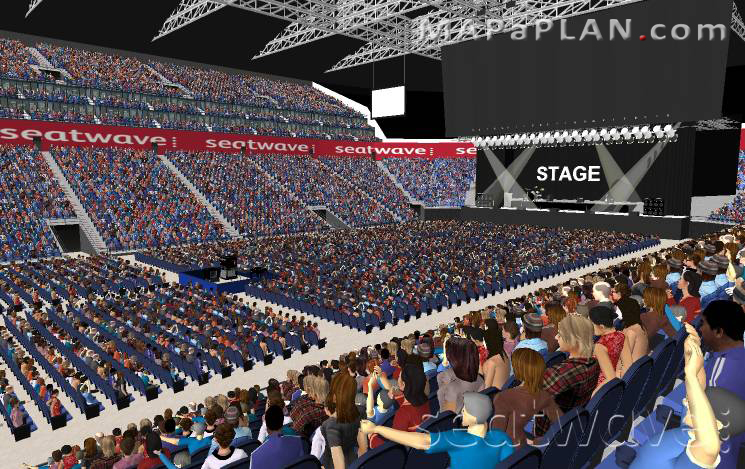 The O2 Arena London seating plan Block 110 Row L Live performance view