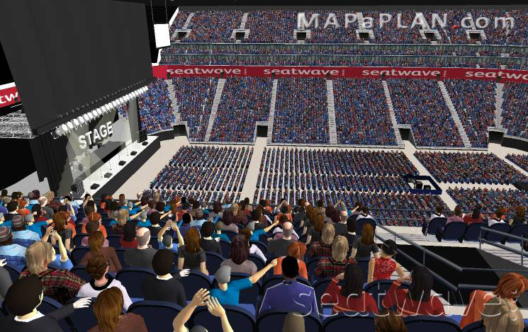 The O2 Arena London seating plan Block 403 Row K View from upper tiered seating