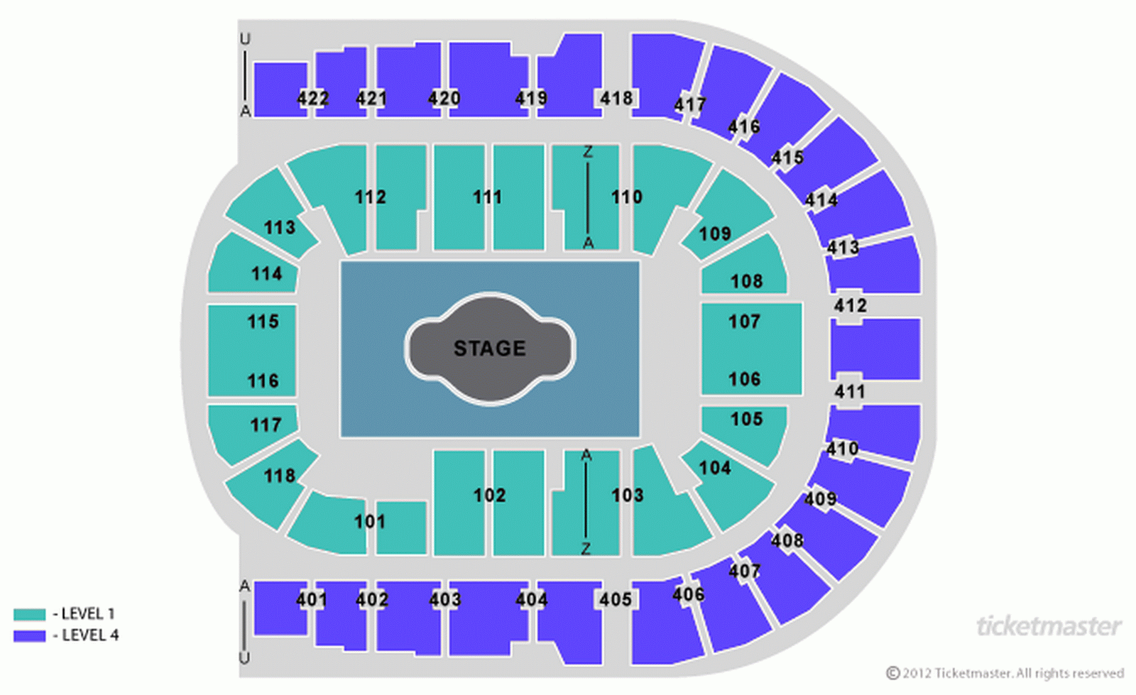 The O2 Arena London seating plan Robbie Williams 2012