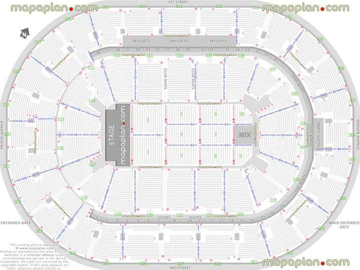 detailed seat row numbers end stage concert sections floor plan map arena lower upper level layout Tulsa BOK Center seating chart