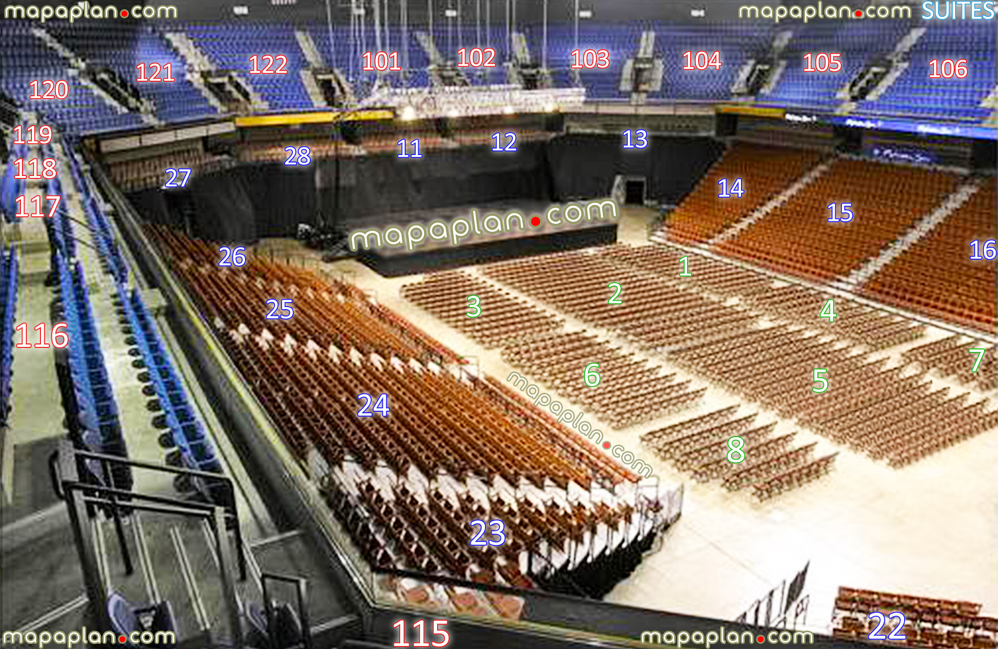 Uncasville Mohegan Sun Arena Seating Chart View From Section 115 Row C Seat 7 Virtual Connecticut Venue Interactive Inside Stage Review Tour Concert Interior Picture