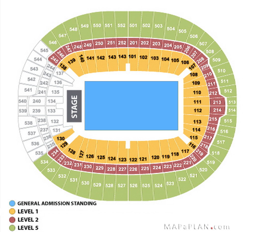 Wembley Stadium seating plan Music events concerts gigs chart standing unreserved general admission and level reserved seats