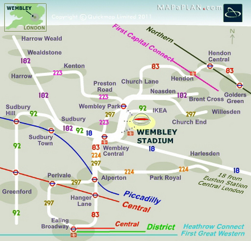 Wembley Stadium seating plan Local bus routes