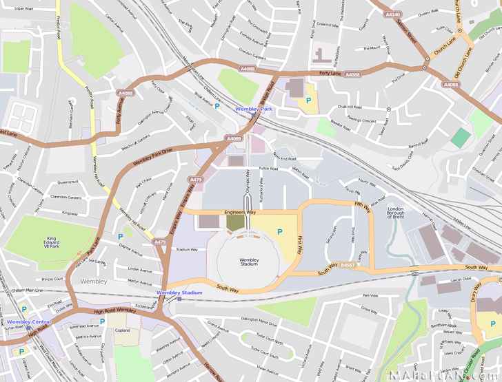 Wembley Stadium seating plan Google map