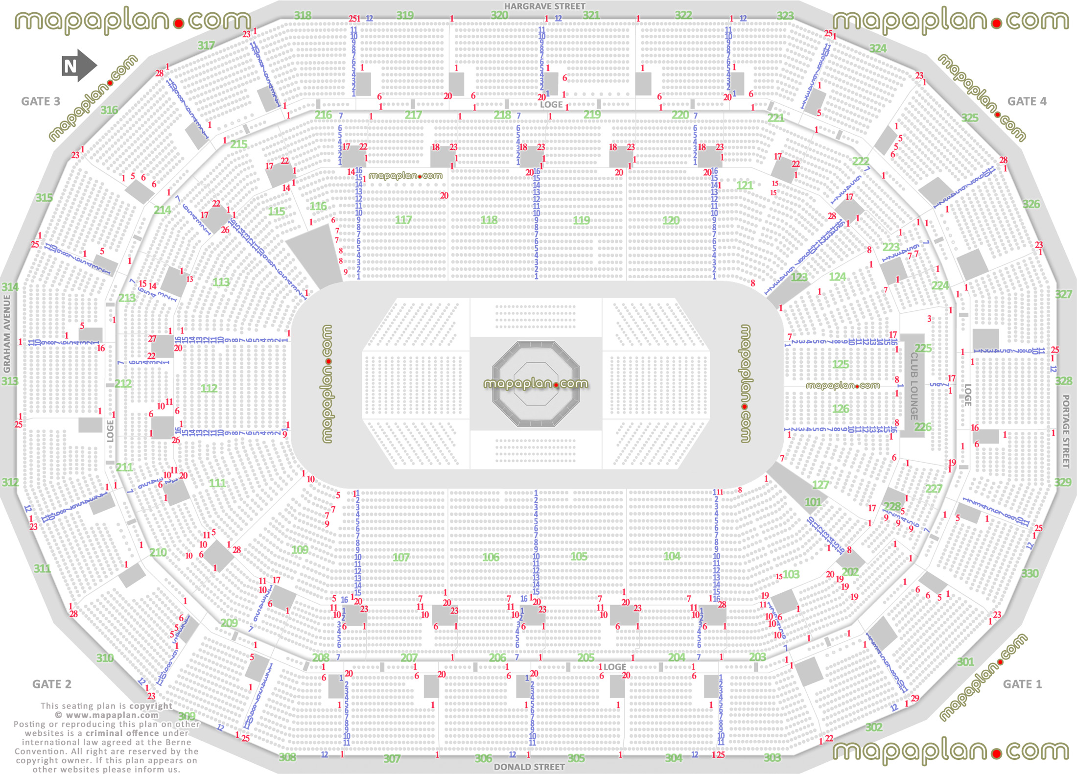 ufc mma fights winnipeg manitoba canada detailed seating capacity arrangement arena row numbers layout arena main entrance gate exits map west east south north detailed fully seated chart setup standing room only sro area wheelchair disabled handicap accessible seats plan Winnipeg MTS Centre seating chart
