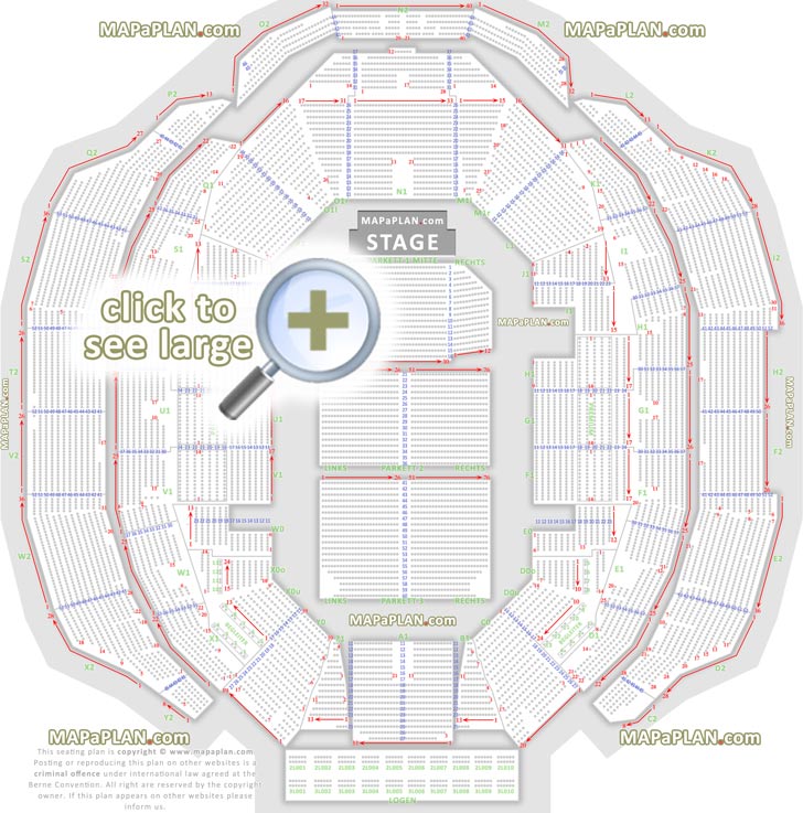 detailed seat numbers layout interaktiv konzert sitzplan saalplan mit besten plätze reihen sitzanordnung premium logen Zurich Hallenstadion seating plan