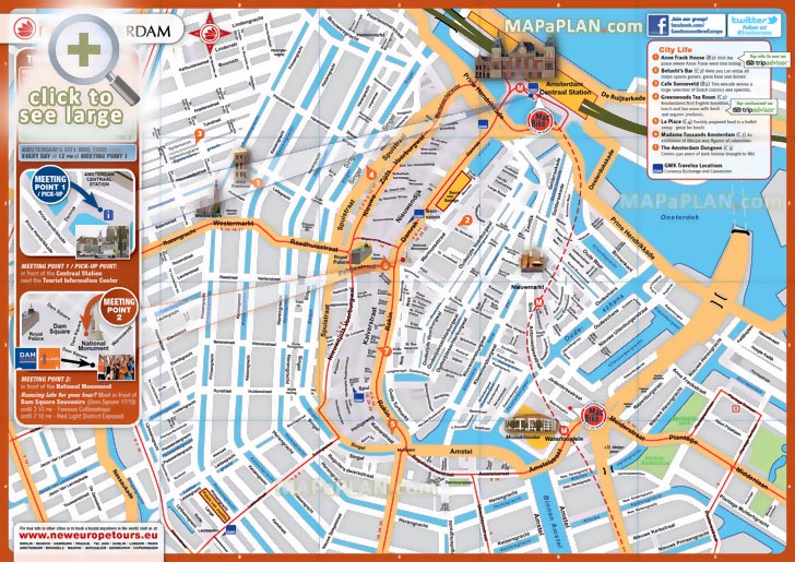 Red Light District Exposed Famous Coffeeshops City Bike bicycle Tours Amsterdam top tourist attractions map