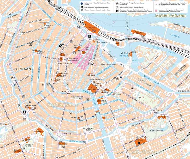 Red Light District location map best tourist attractions Amsterdam top tourist attractions map