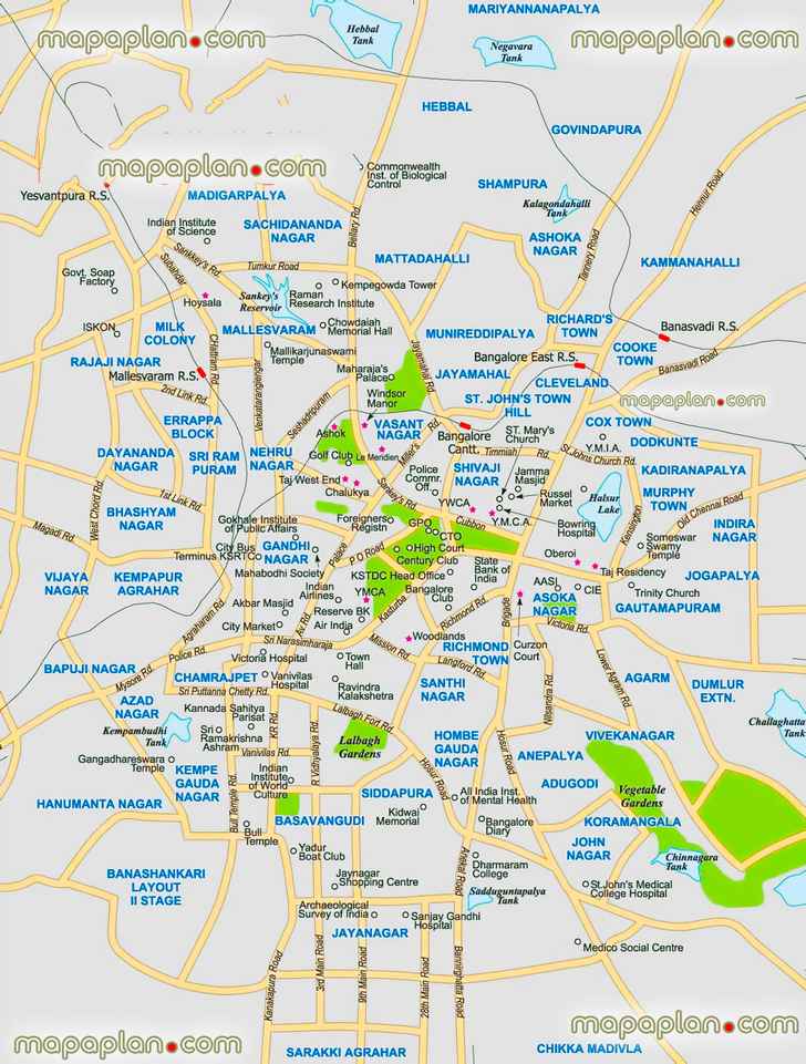 bangalore tour map