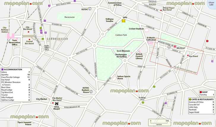 cubbon park central Bangalore city pop up attractions hotels restaurants free download print 1 day trip travel guide locations major attractions great historic spots best must see sights detailed view orientation navigation directionss Bangalore Top tourist attractions map