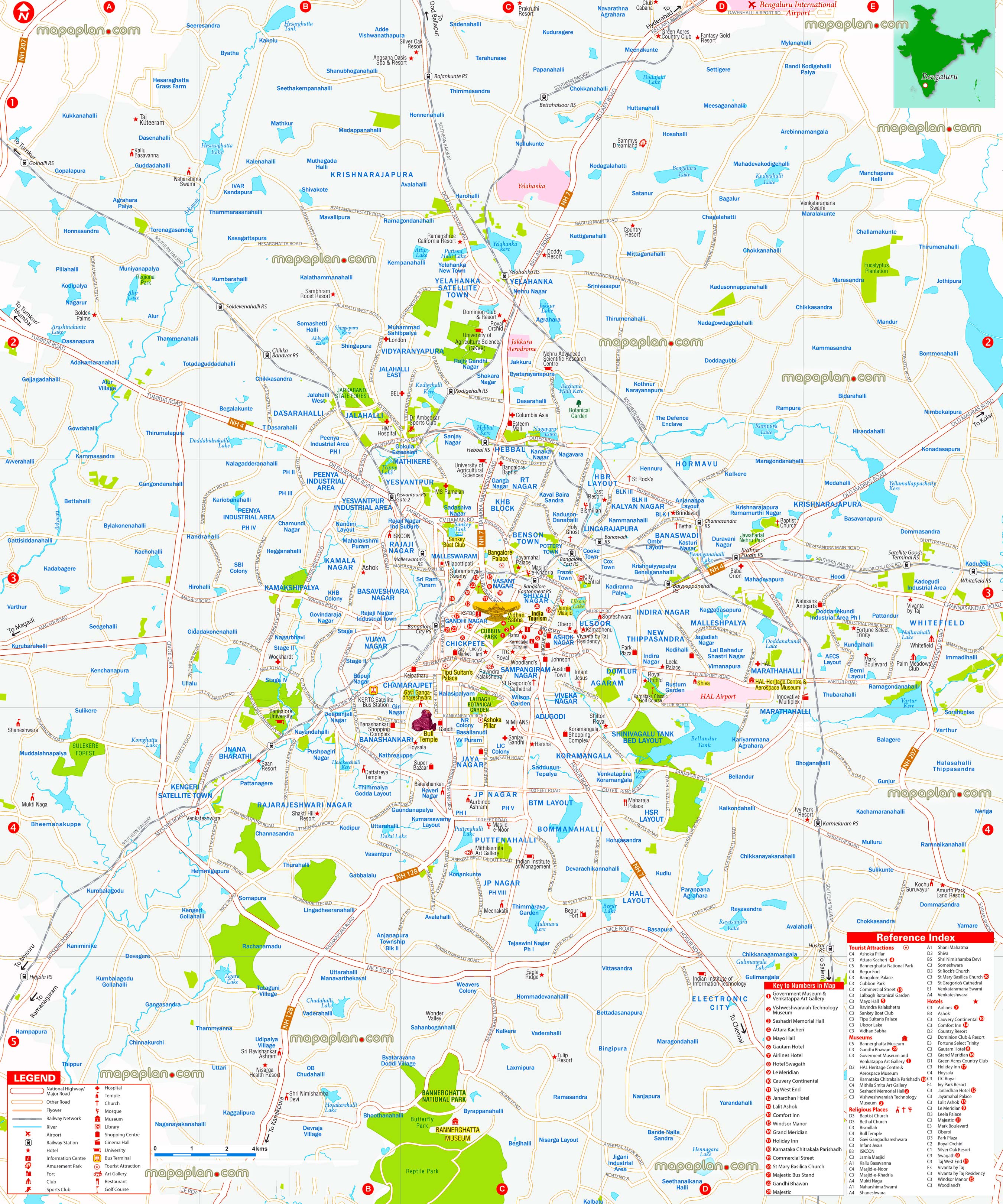 Bangalore city centre free travel guide top 10 must see sights best destinationss Bangalore Top tourist attractions map