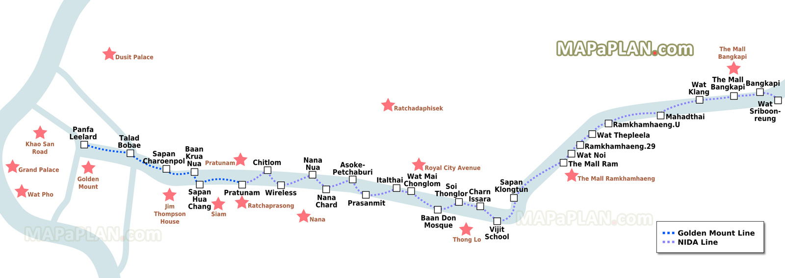 Khlong Saen Saep Express Boat tour service route stations must do highlights Bangkok top tourist attractions map