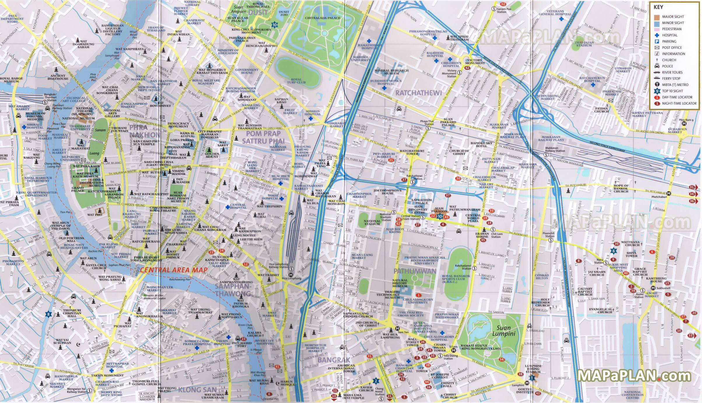 What to do Where to go What favourite sightseeing destinations travel hotspots to see Bangkok top tourist attractions map