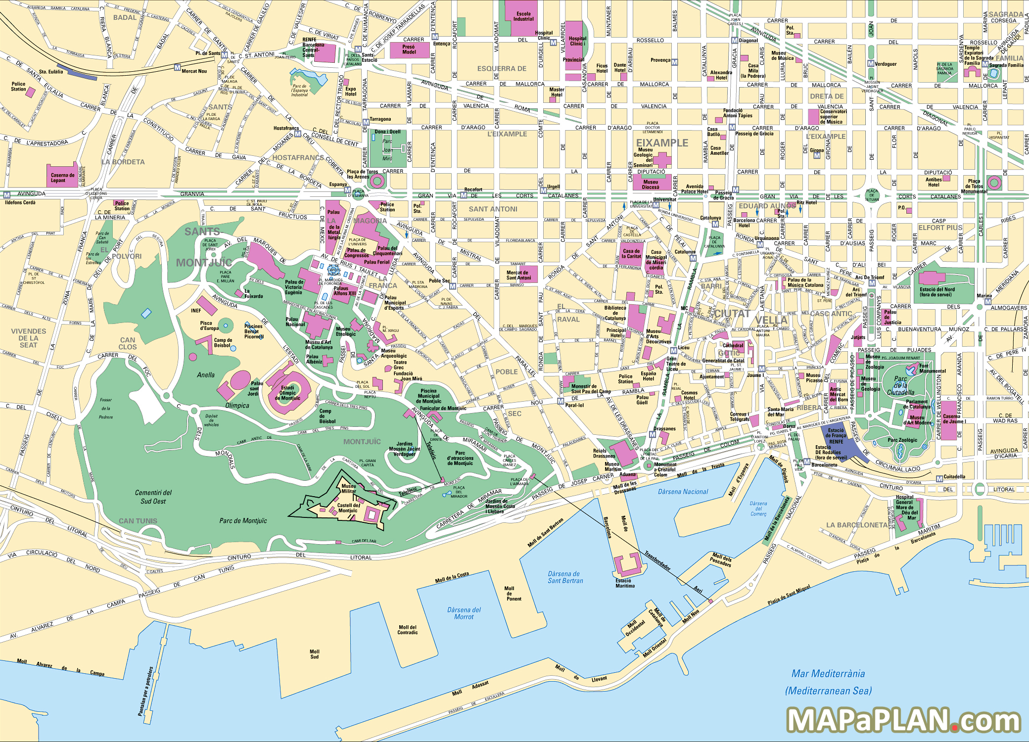 Barcelona Tourist Attractions Map - Map