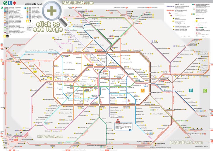 metro u bahn untergrundbahn tube underground subway surface rail s bahn a b c zones Berlin top tourist attractions map