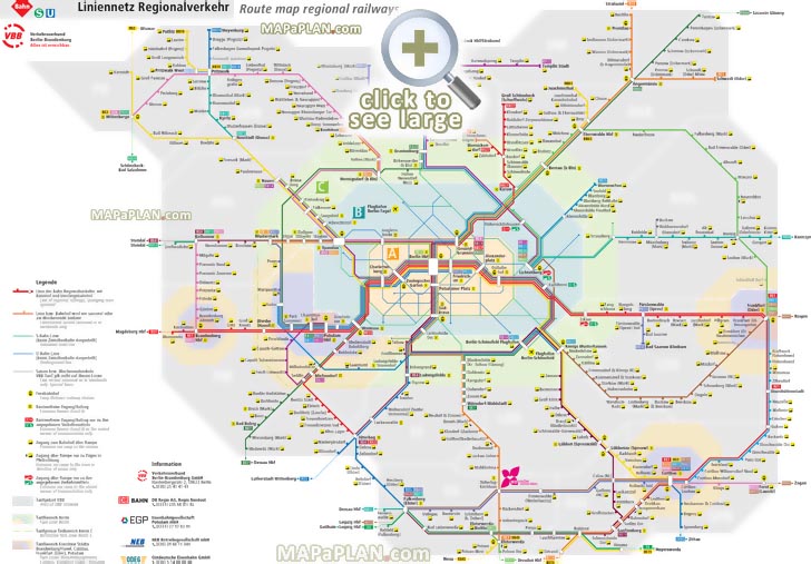 regional rail lines transit system brandenburg bahn regionalverkehr herausgeber vbb Berlin top tourist attractions map