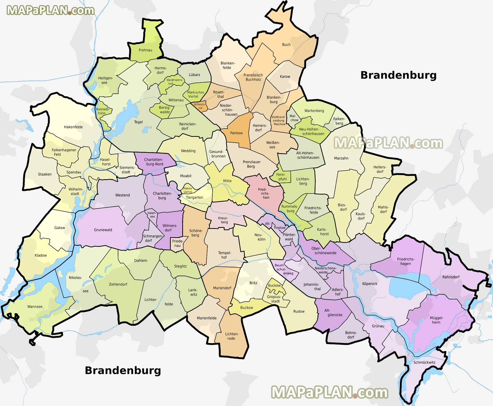 diagram districts boroughs neighbourhoods administrative division areas charlottenburg Berlin top tourist attractions map