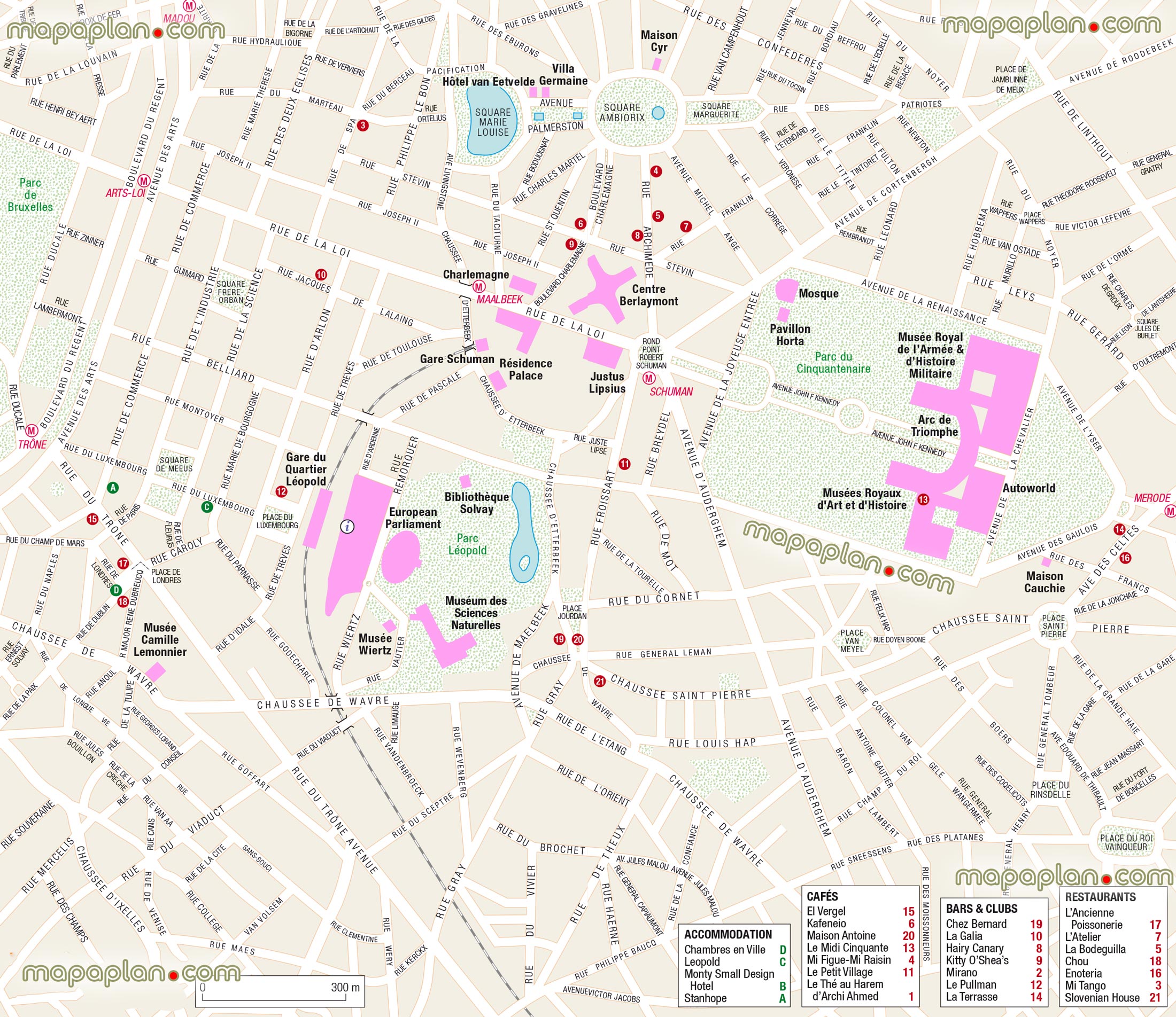 Brussels Top Tourist Attractions Map 15 Eu Quarter Parc Cinquantenaire Virtual Interactive Detailed Orientation Directions High Resolution 