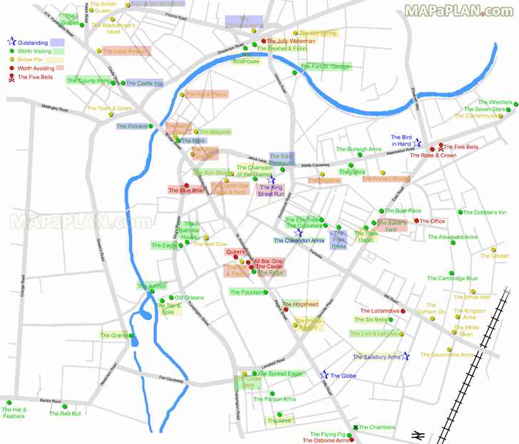 Favourite pubs worth visiting review Cambridge top tourist attractions map